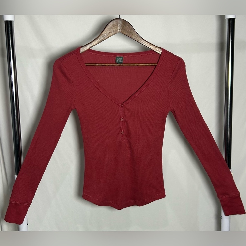 Red Wild Fable Long Sleeve Top Sz XS